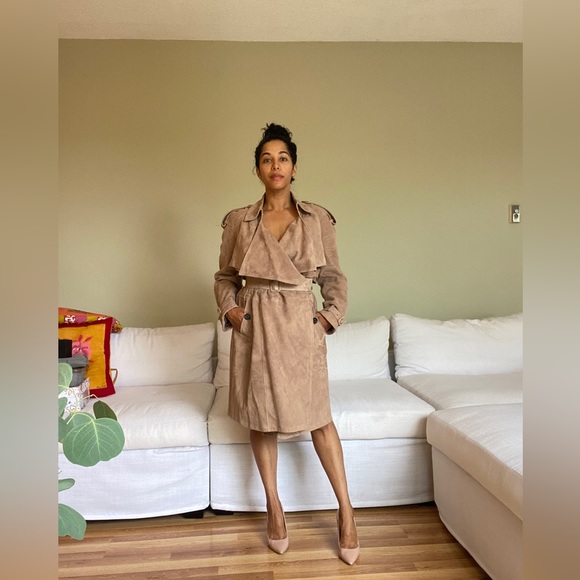 Burberry Sanbridge Suede Wrap Trench coat - Picture 8 of 10